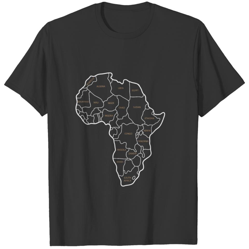 Modern map of Africa T-shirt