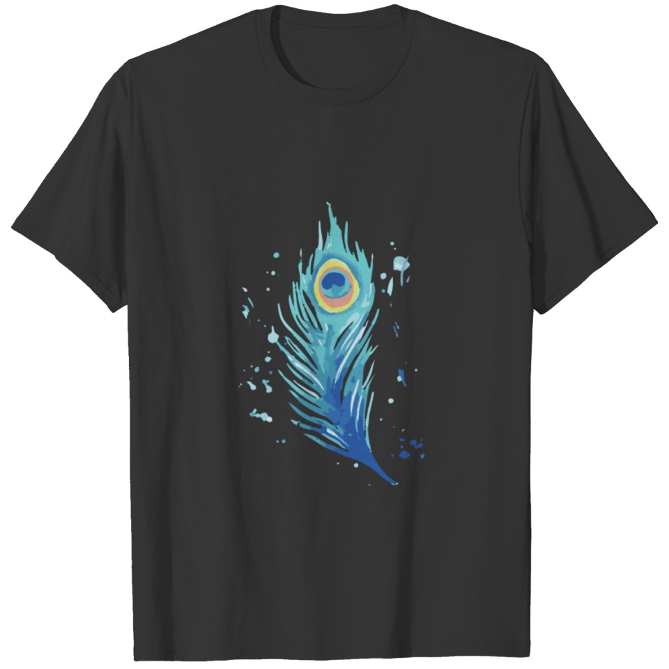Peacock - blue peacock feather watercolor T Shirts