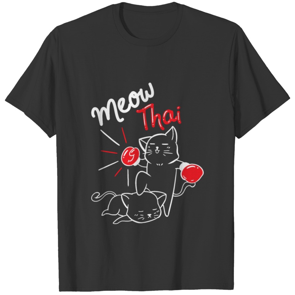 Meow Thai Cat Anime Kick Boxing T-shirt