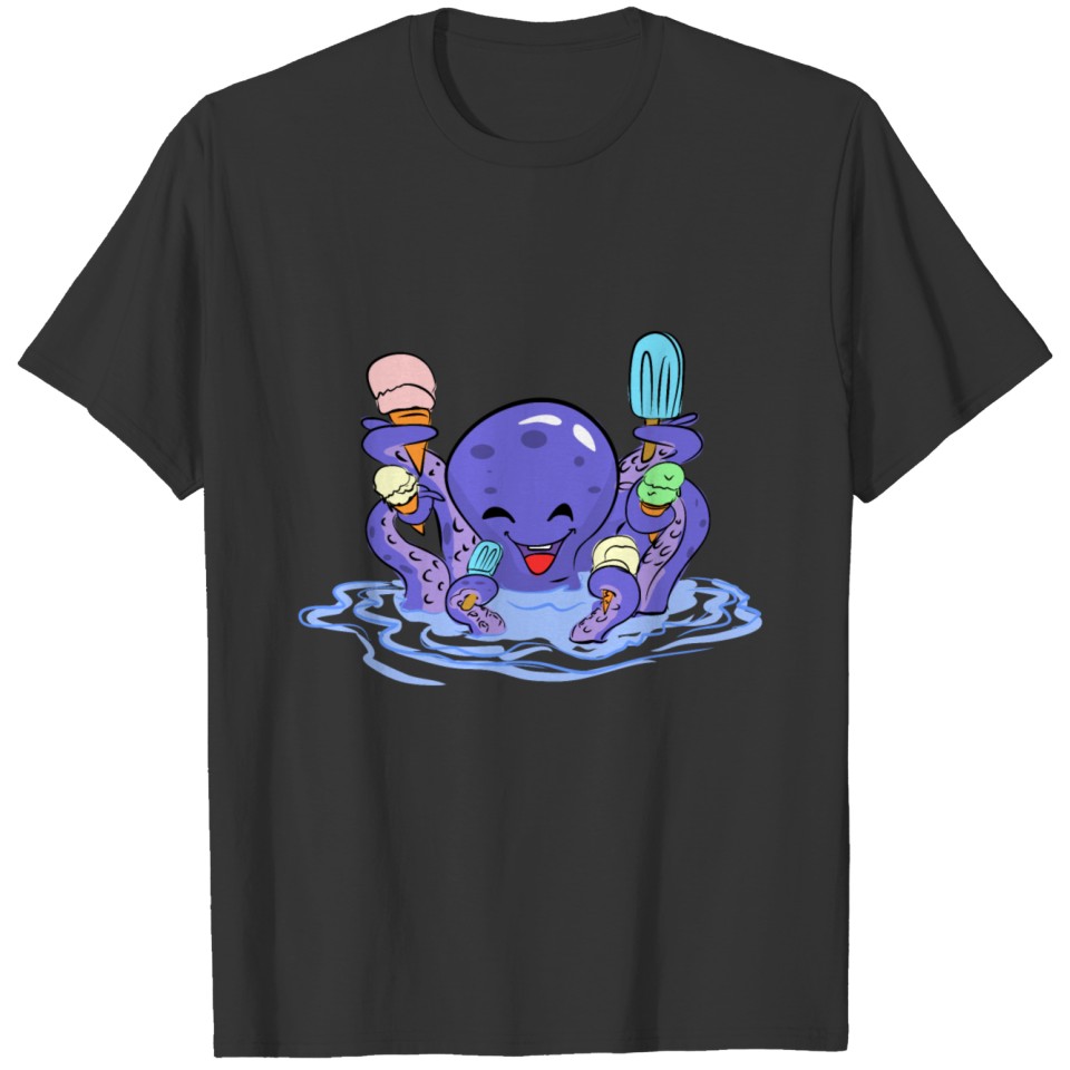 Cute Ice Cream Octopus T-shirt