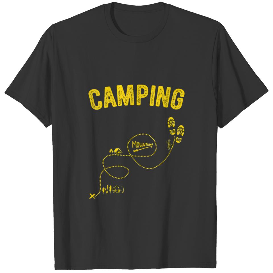 Hiking Camping Advice Map Camper Funny Hiker Adven T-shirt