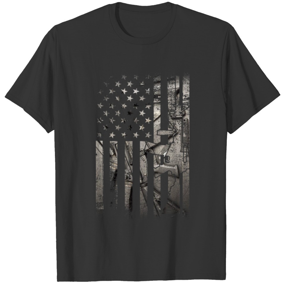 Distressed American Flag AR15 Gift for Gun Lover T-shirt