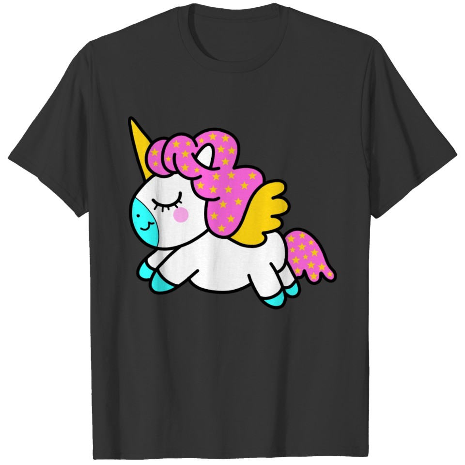 Little cute running pink magical baby unicorn. T-shirt