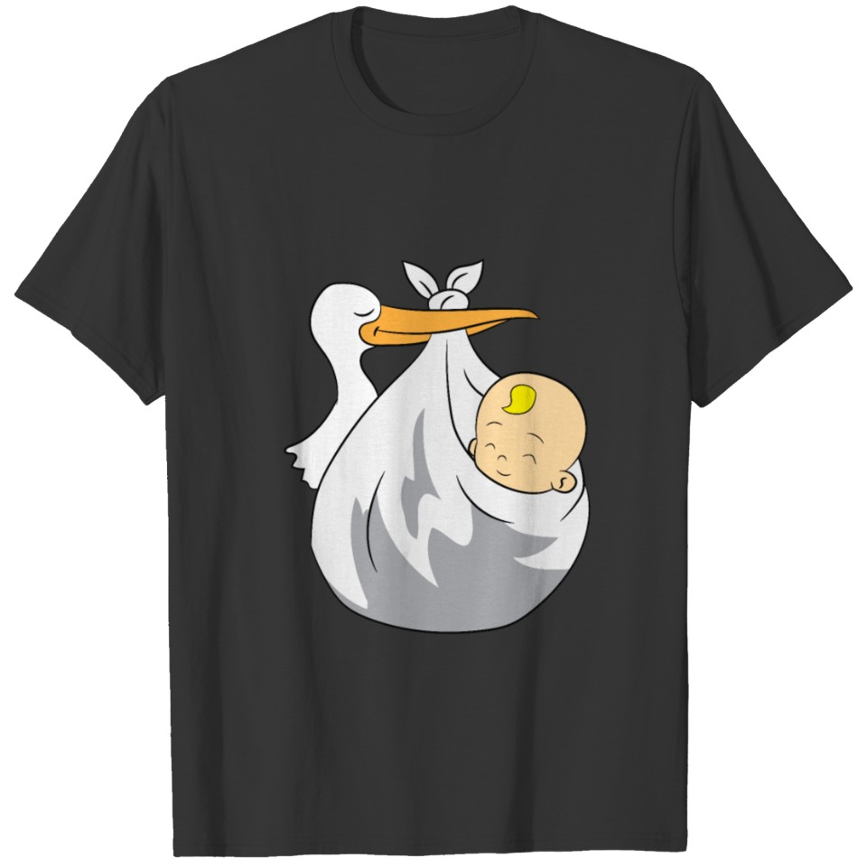 Stork brings baby - blonde hair, white cloth T Shirts
