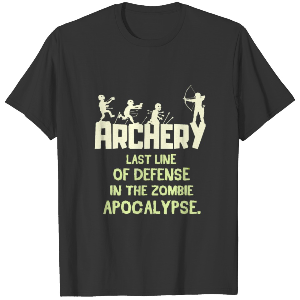 Funny Zombie Archery Gift Print Mens Womens Bow T-shirt