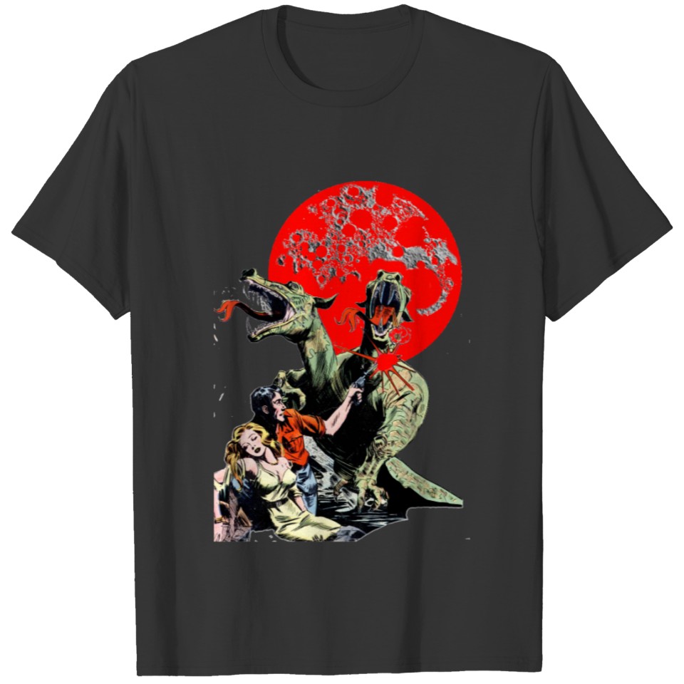 red moon dinosaurs T Shirts