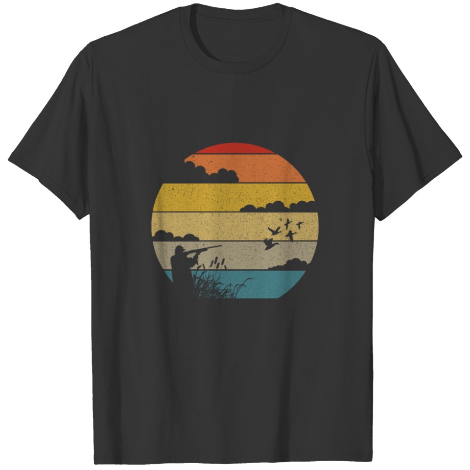Vintage Retro Duck Hunter Man Sunset Hunting T Shirts
