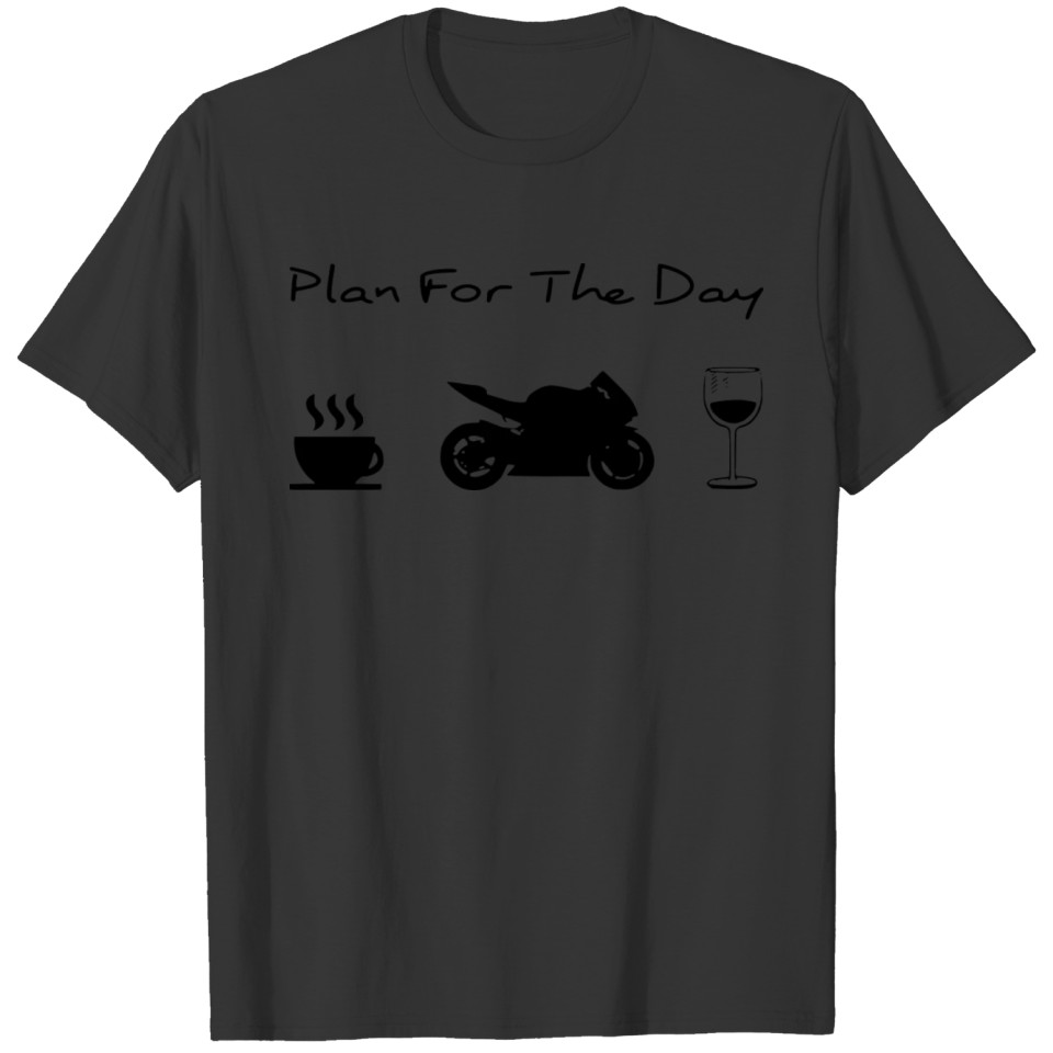 Plan for the Day - Coffee and Bike T-shirt