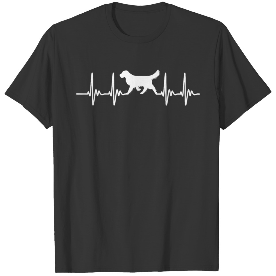 Dog golden retriever heartbeat bright design T-shirt