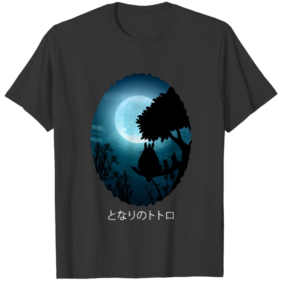Totoro looking at moon T-shirt