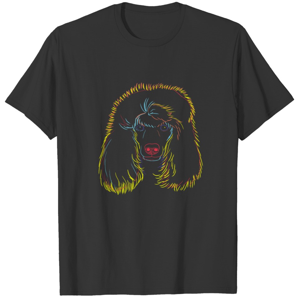 Dog Poodle Strokes T-shirt