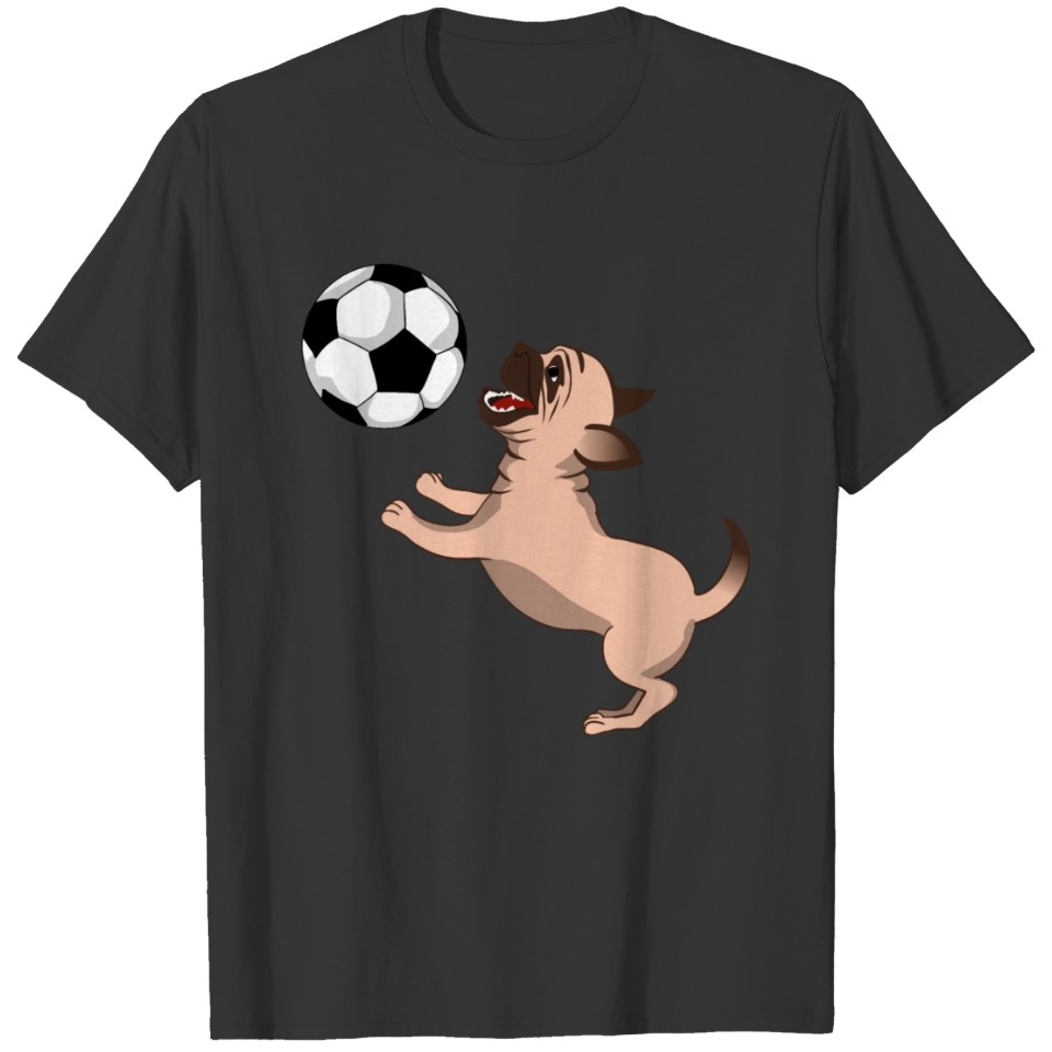 Dog In The Air With Soccer Bayll T-shirt