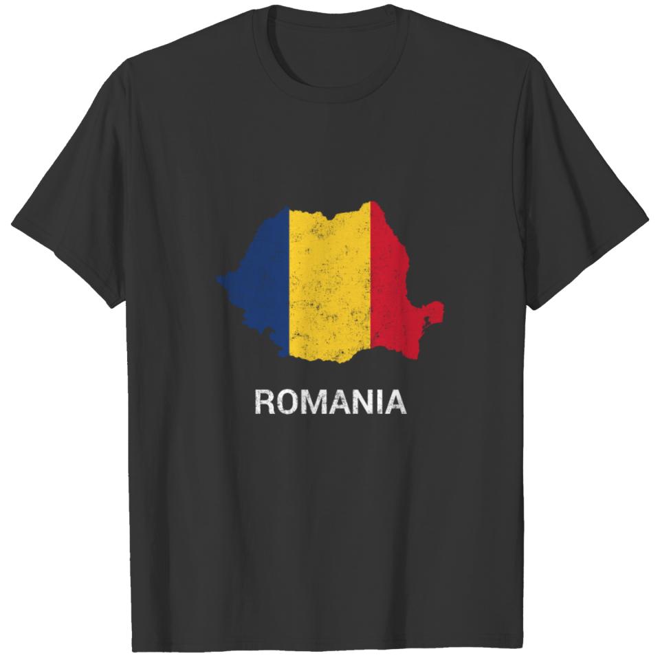 Romania country map & flag T-shirt