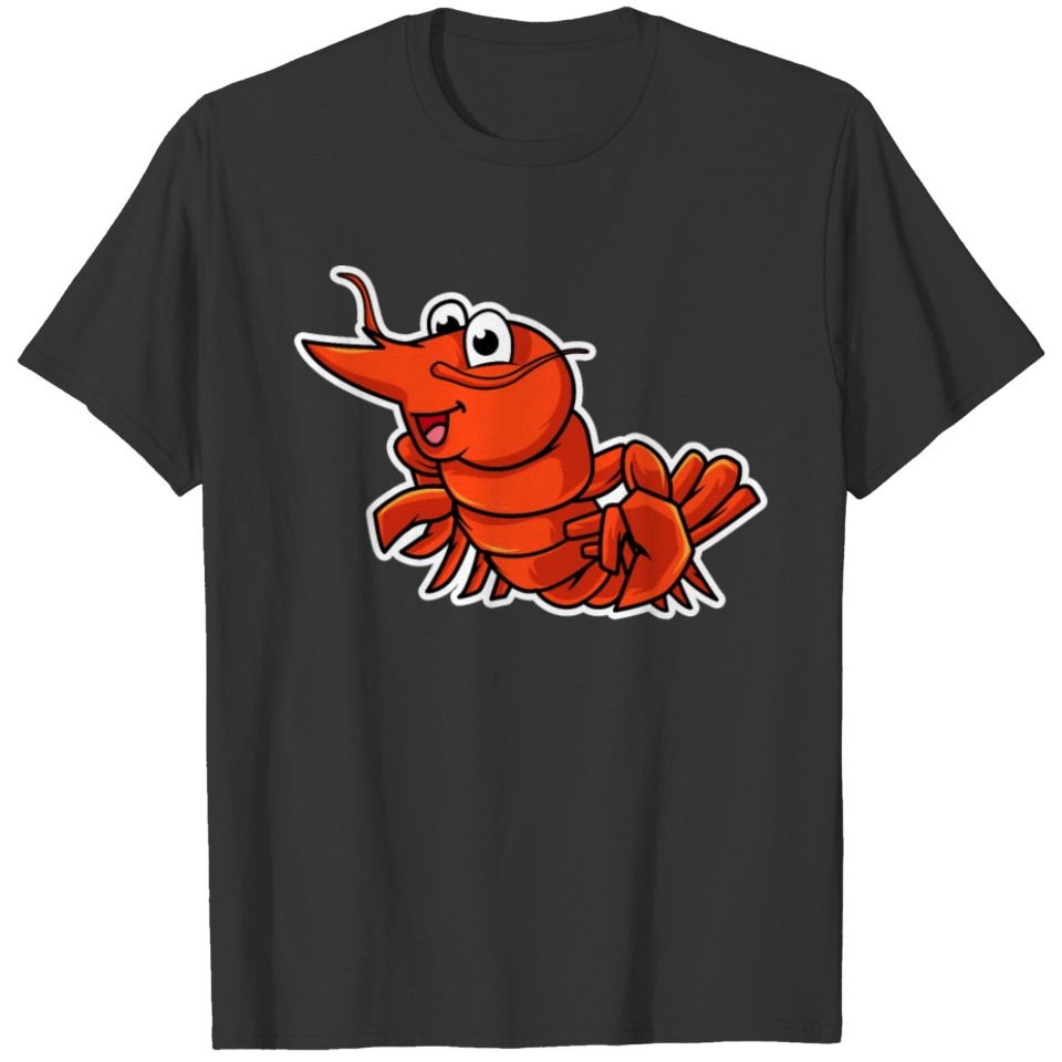 Cartoon Lobster Illustration T-shirt