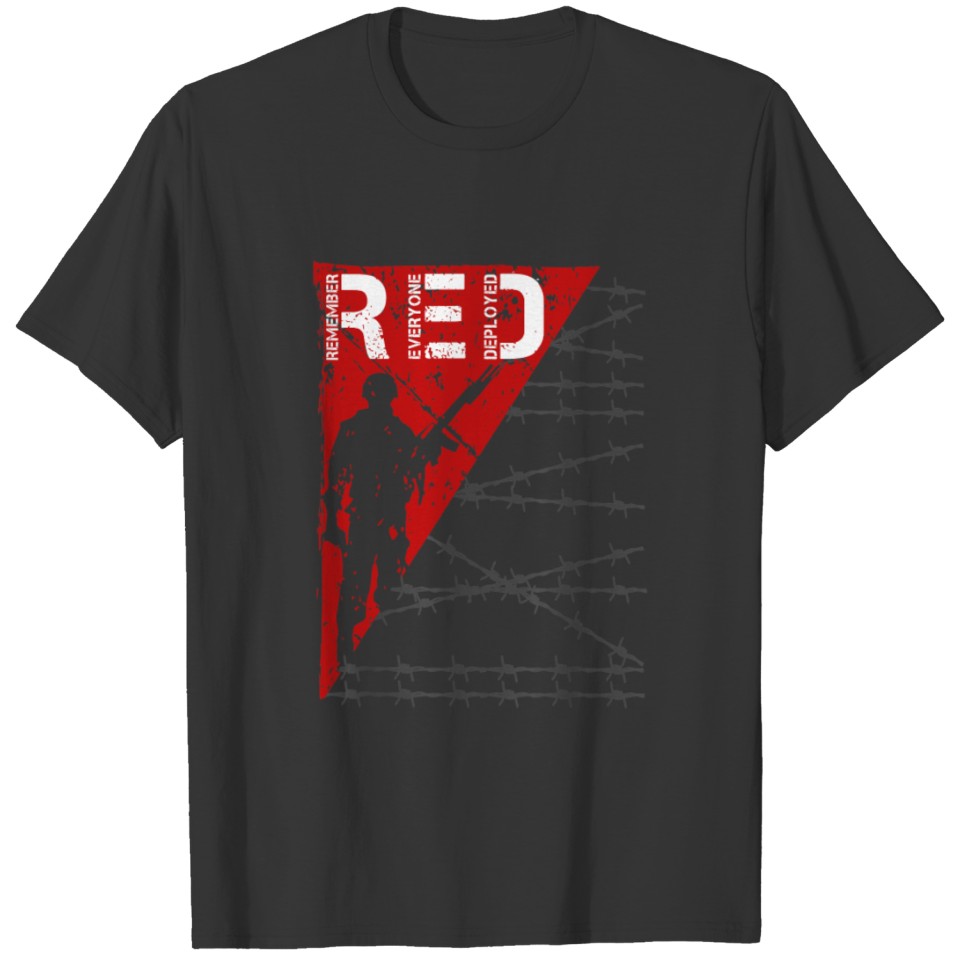 Red Friday Military T Shirts Support Army Navy