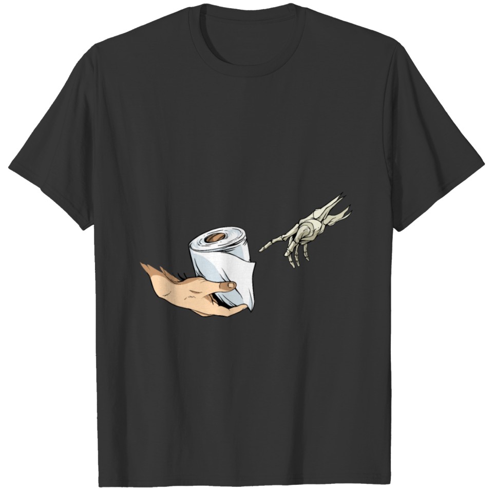 Toilet paper creation skeleton hand creation adam T-shirt