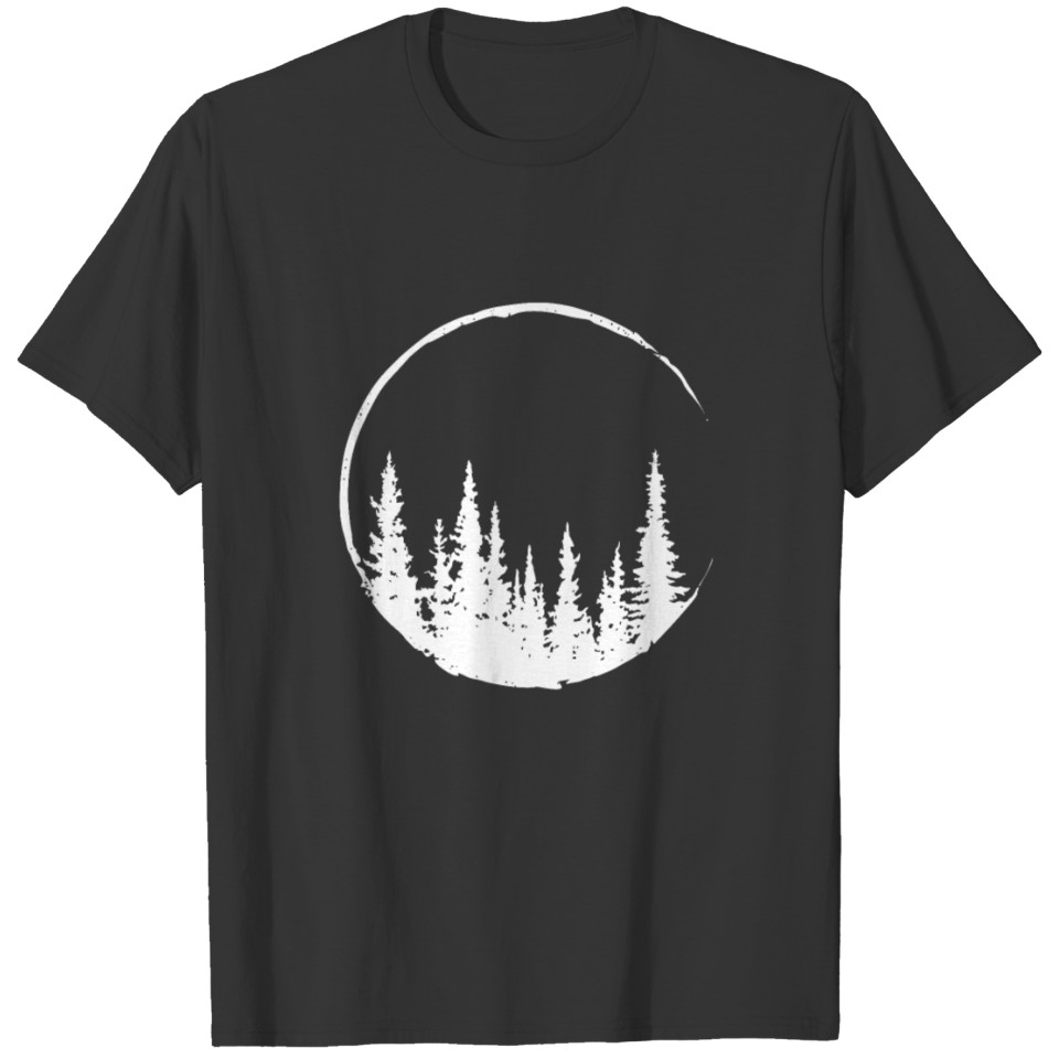 Floral Forest Circle Tree T Shirts