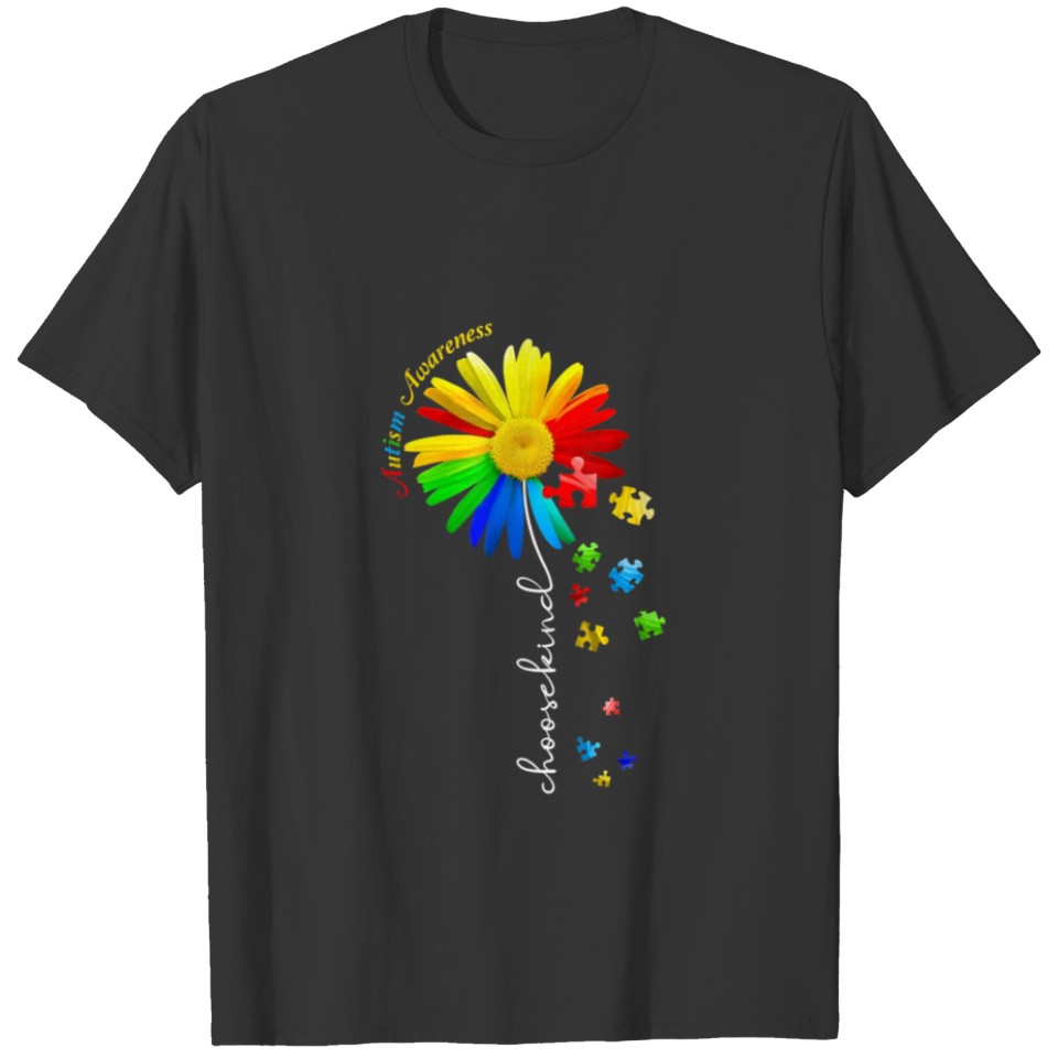 Choose Kind Autism Awareness Sunflower Mom Women C T-shirt