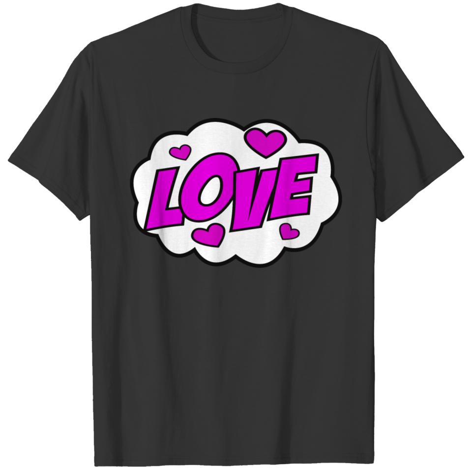 Love title of calligraphy text quotes T-shirt