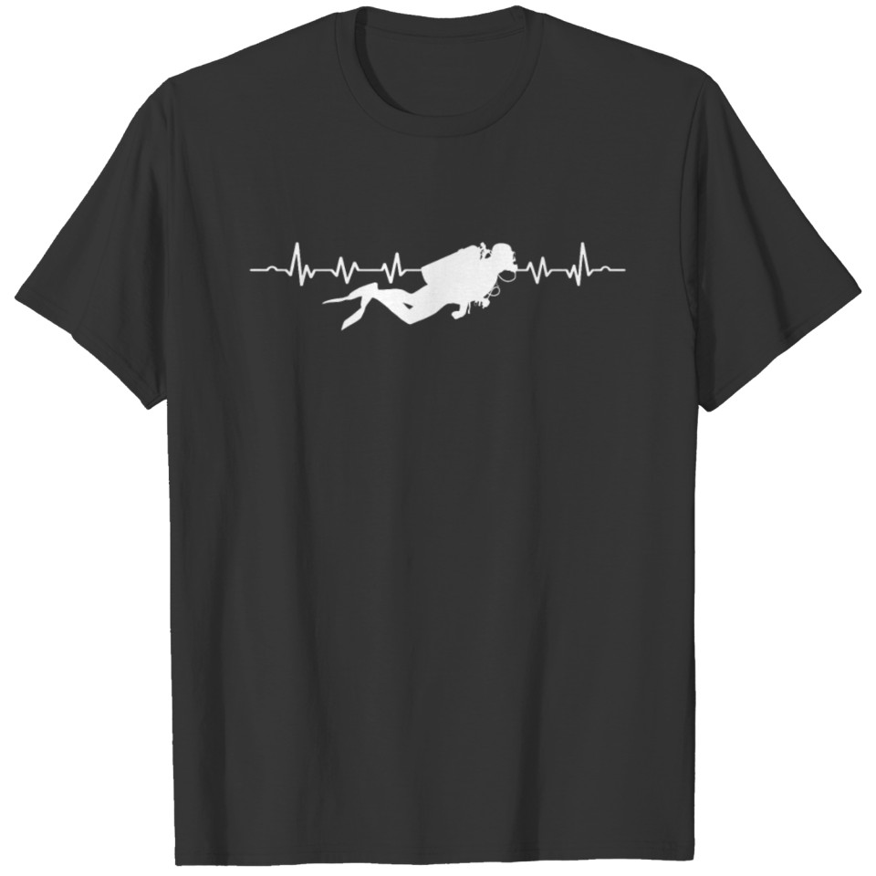 Scuba Dive Diving Heartbeat T-shirt
