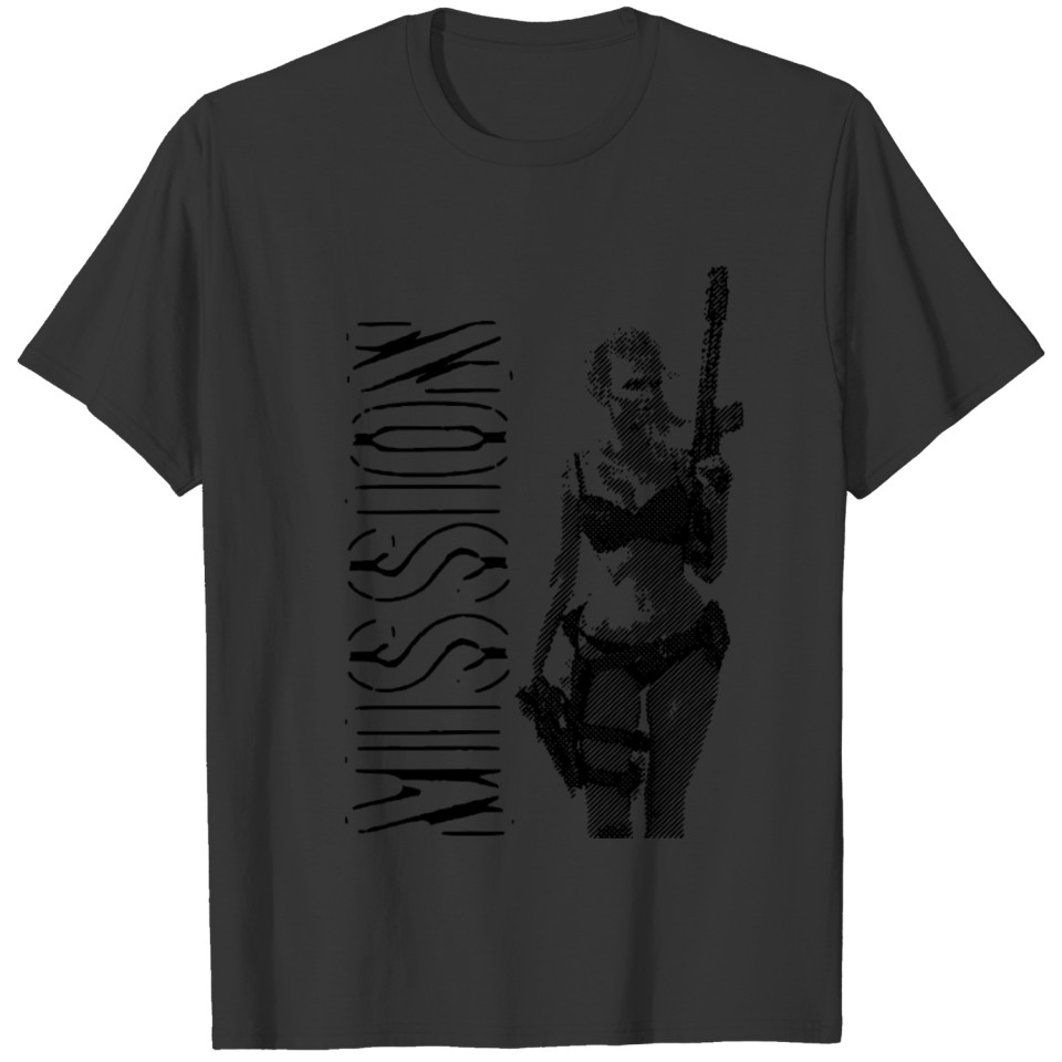 2reborn MISSION Navy Army Bikini Sexy Girl battle T-shirt