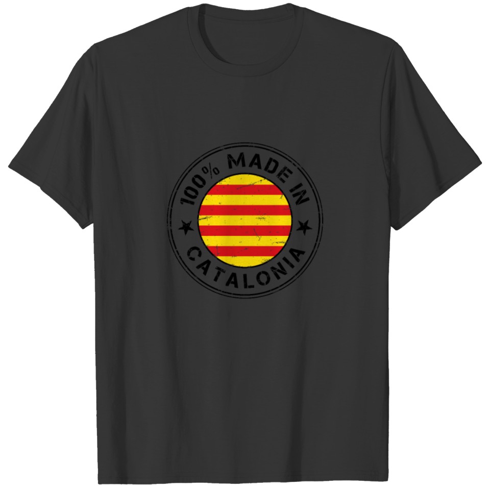 Made in Catalonia Catalan flag banner T-shirt
