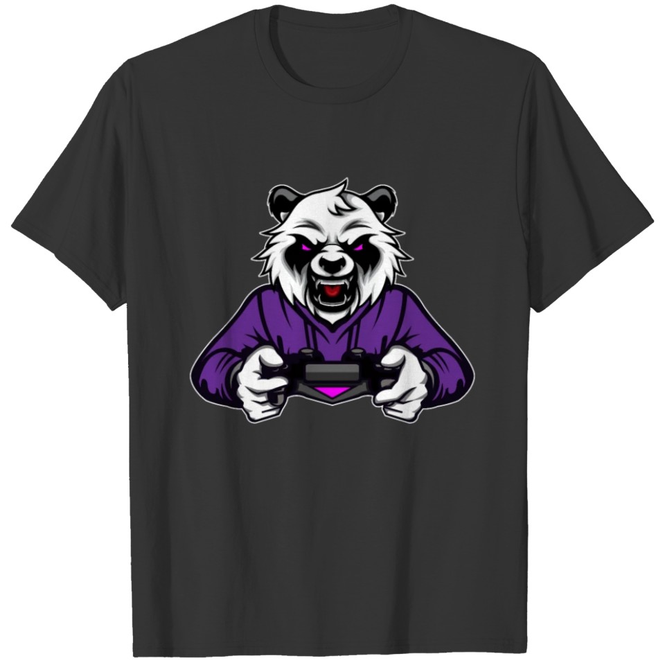 Panda Bear gaming console gambler nerd gamer video T-shirt