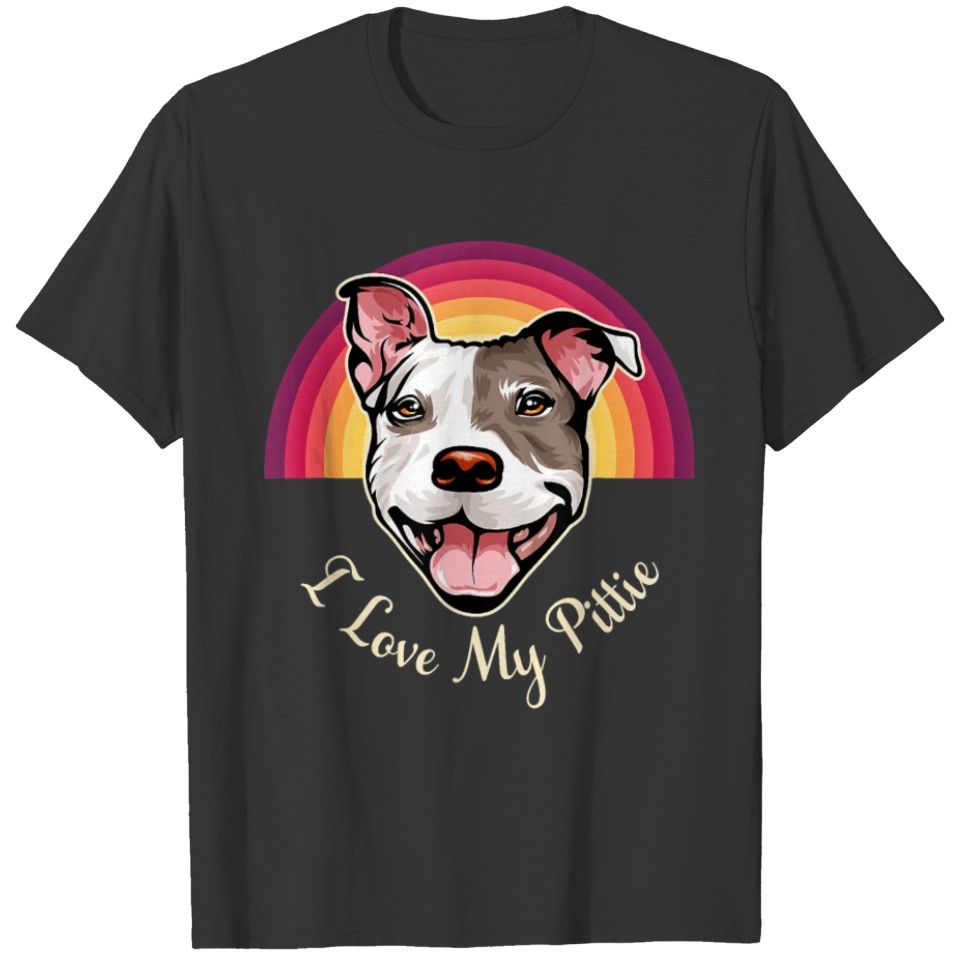 I Love My Pitbull T Shirts Pittie Dog Mom Cute Gift