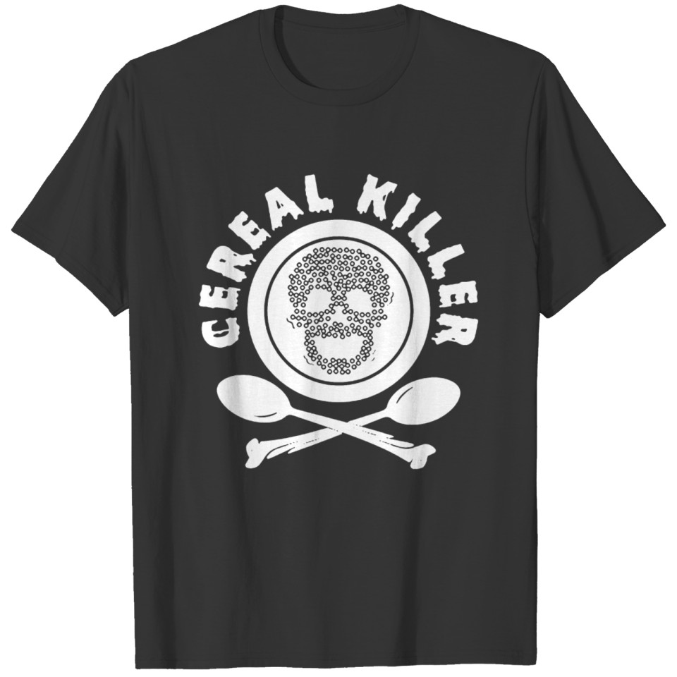Cereal Killer Skull Serial Food Milk Horror Funny T Shirts