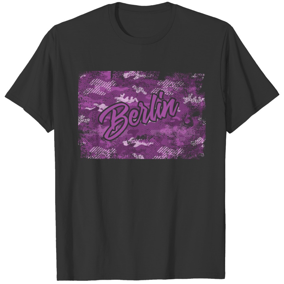 Berlin Pink Camouflage T Shirts