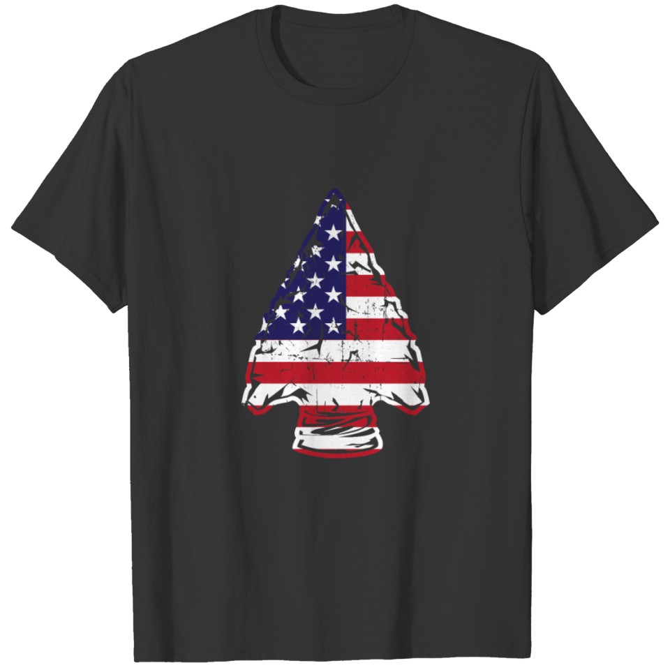 Arrowheads hunters USA patriotic flag- elk or deer T Shirts