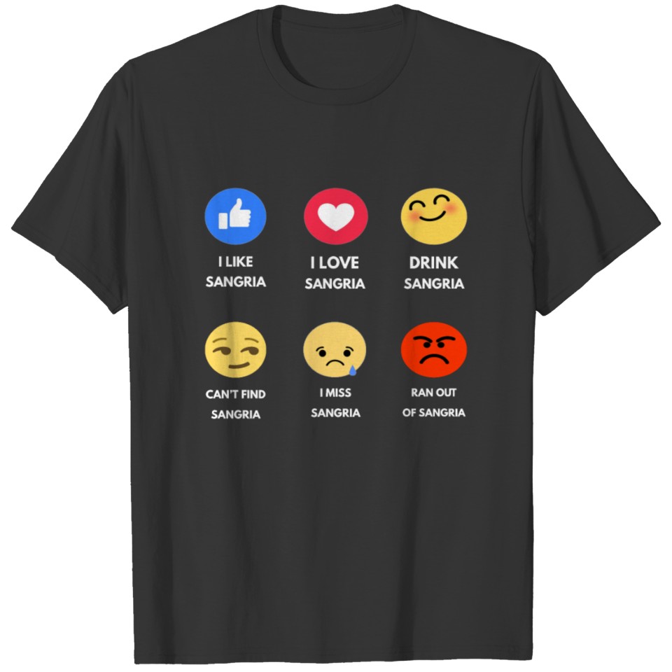 Sangria Lover-Funny Drinking Emoticons T Shirts