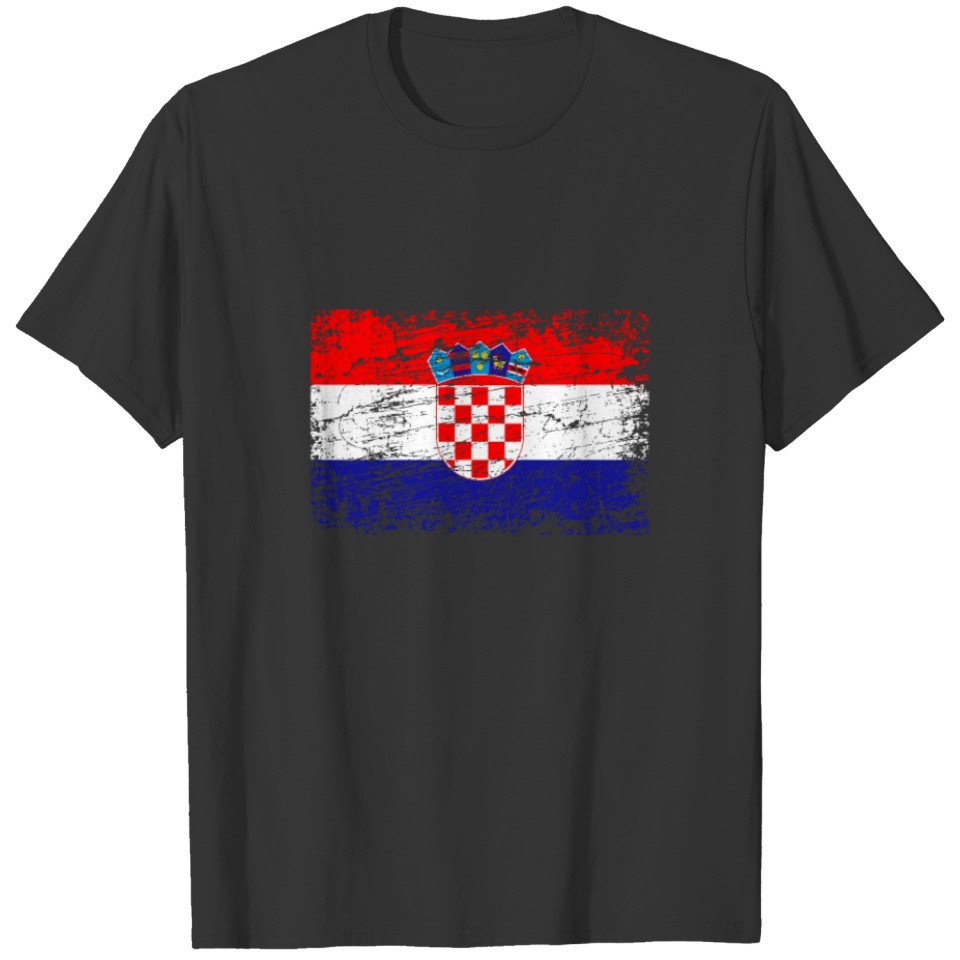 Croatia Croatian flag banner used look T-shirt