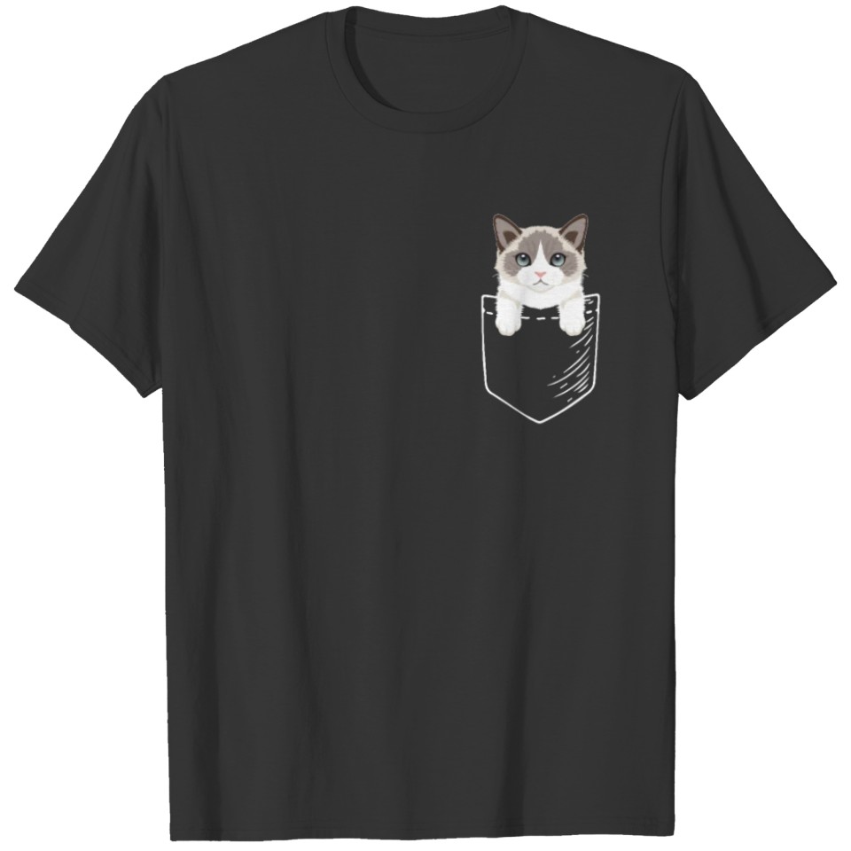 Ragdoll cat pocket T-shirt