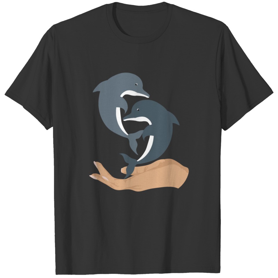 Cute Animals Dolphins Jumping and Dancing Gift T-shirt