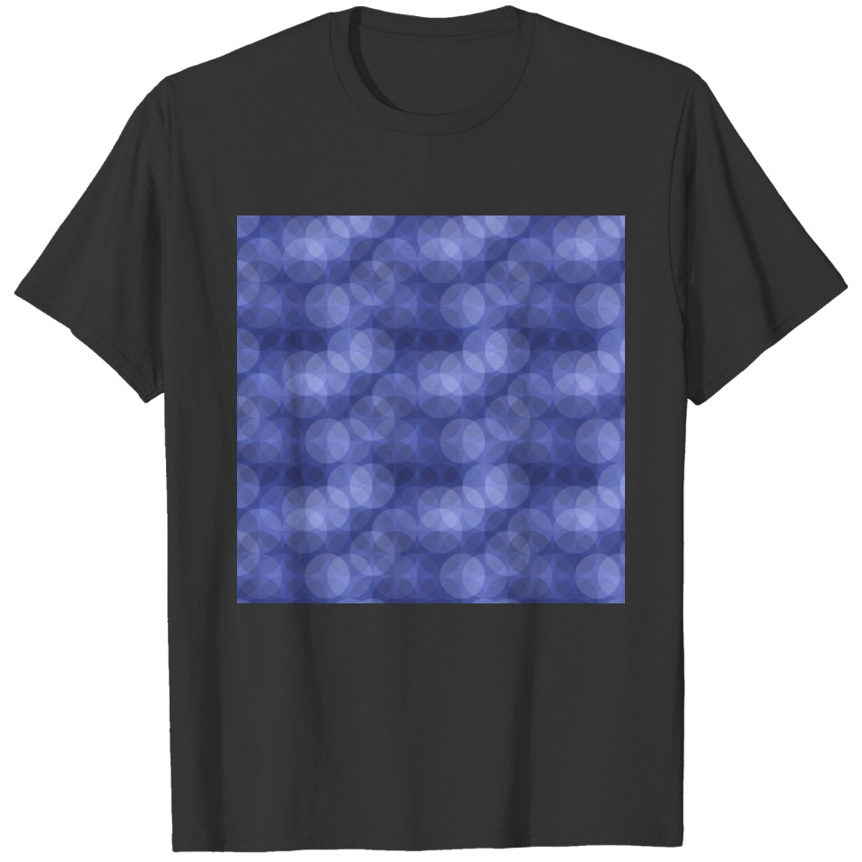 Abstract Pattern Blue Circle Glitter Fabrics T-shirt