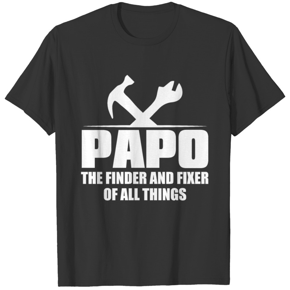 Mens Papo Grandpa Finder Grandfather Fathers Day T-shirt