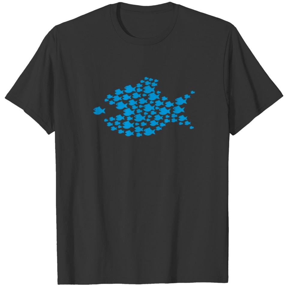 Blue Fish Big And Small T Shirts