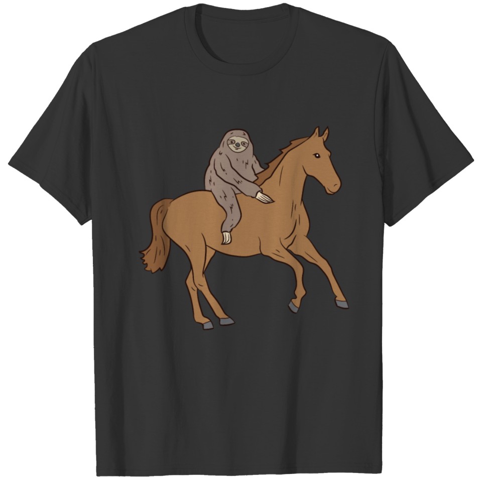Sloth On Horse Funny Horseriding Sloth T Shirts
