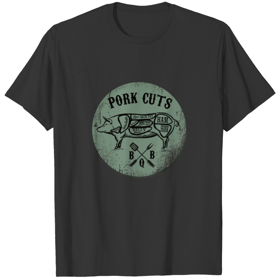 BBQ Pig Pork Meat Cuts T-shirt