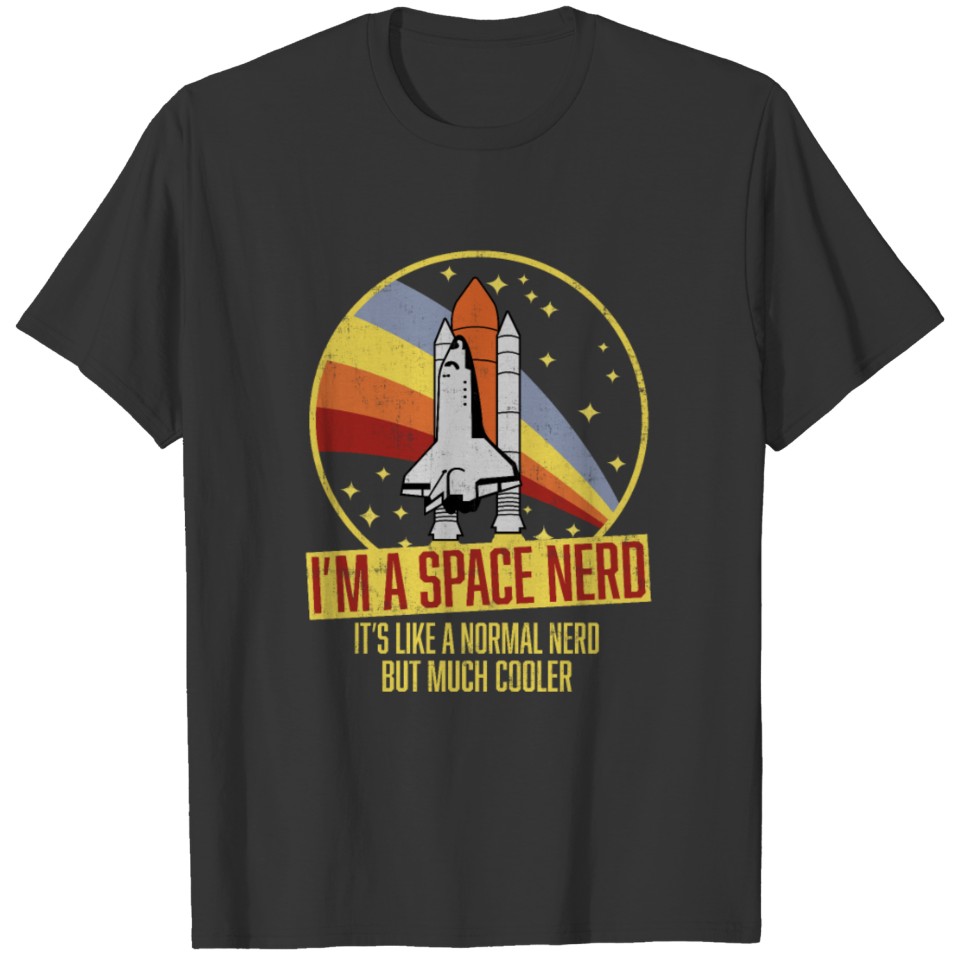 Retro Historic Funny Space Shuttle Science Nerd T-shirt