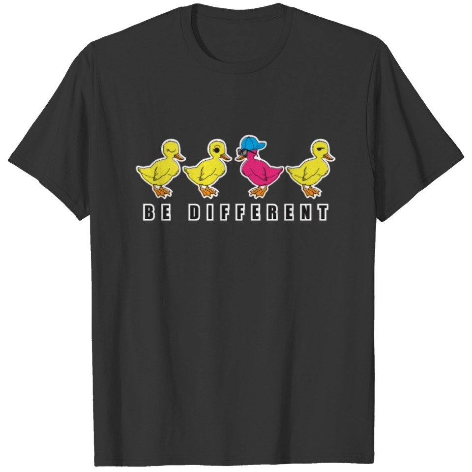 Funny Yellow Ducks, Be Different , Animal Print T Shirts