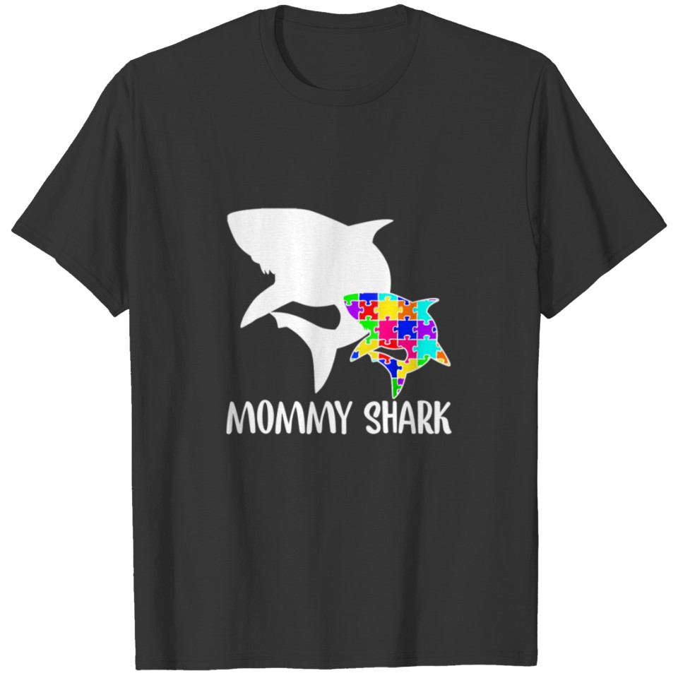 Mommy Shark Autism Awareness T Shirts For Mom Mother