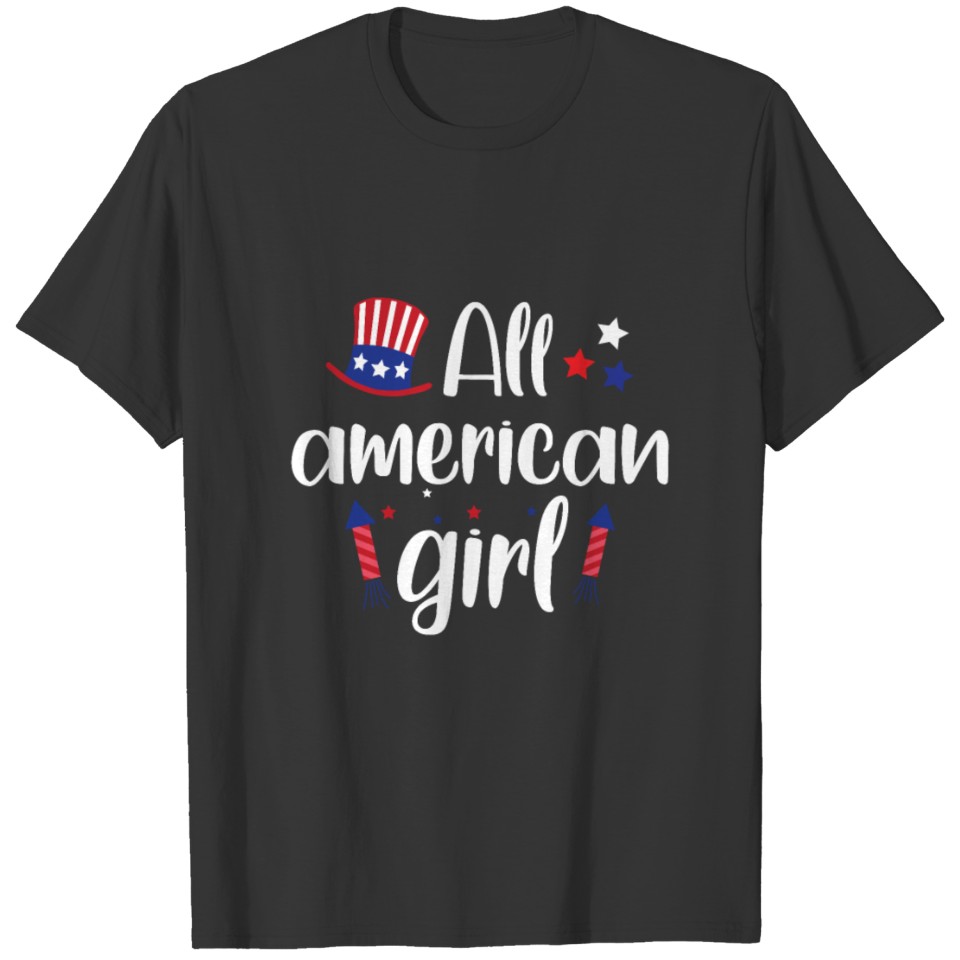 All American Girl for Independence Day gifts T Shirts