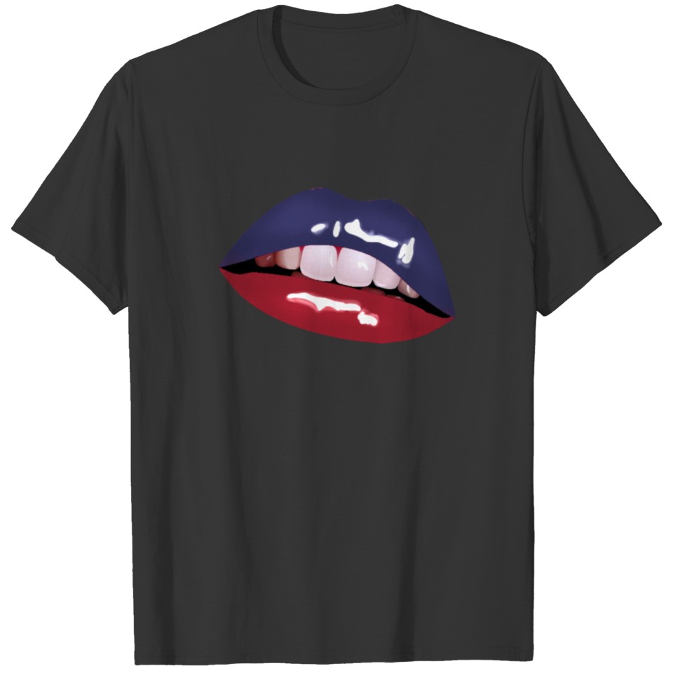 4 July lips Red White and Blue shirt T-shirt