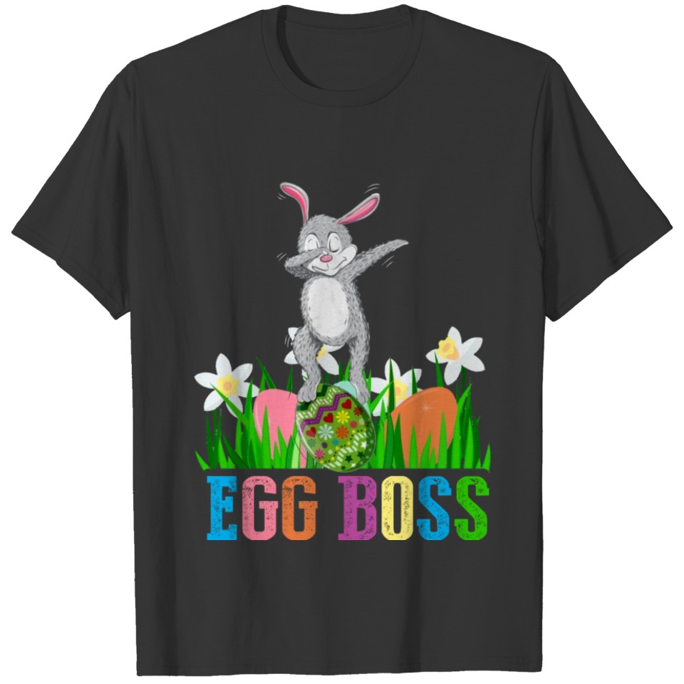 Dabbing Egg Boss Easter Bunny T Shirt For Kids Tod T-shirt