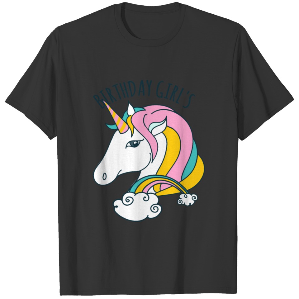 birthday girls unicorn T Shirts