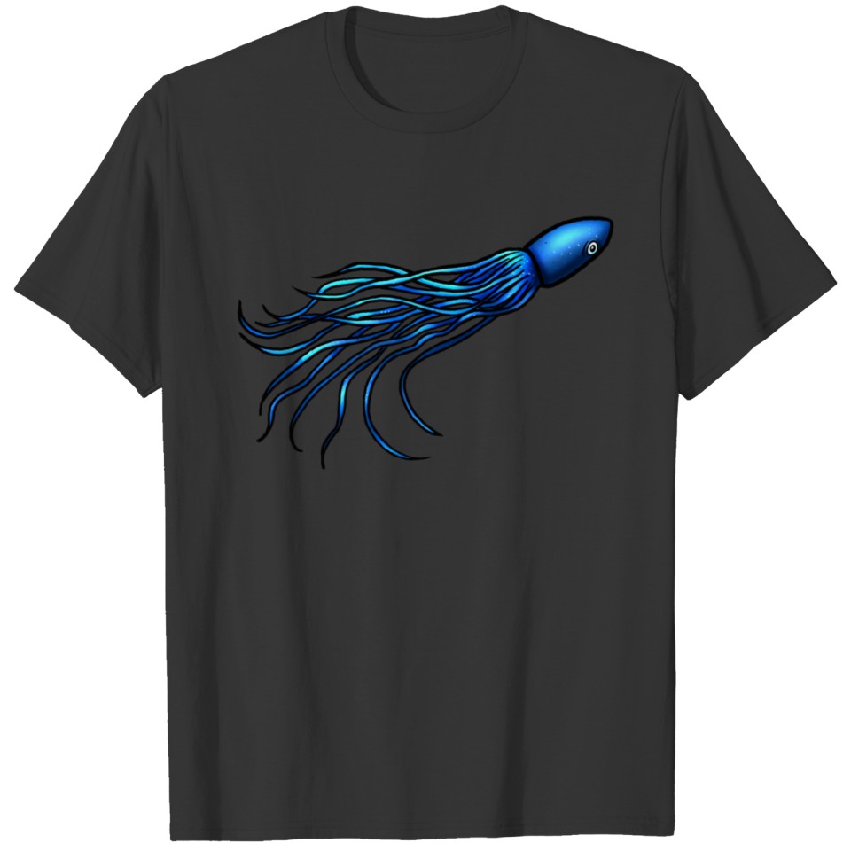Blue Squid In The Water T-shirt
