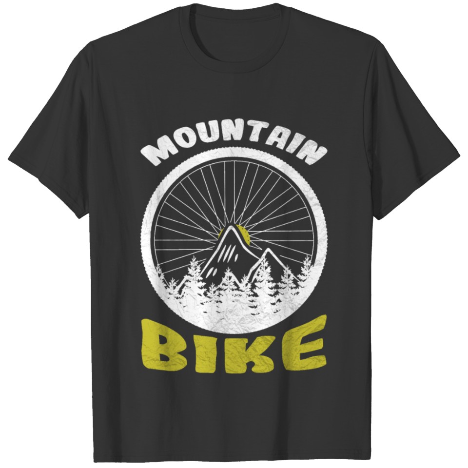 Mountain bike wheel bike bicycle tire mountains T-shirt