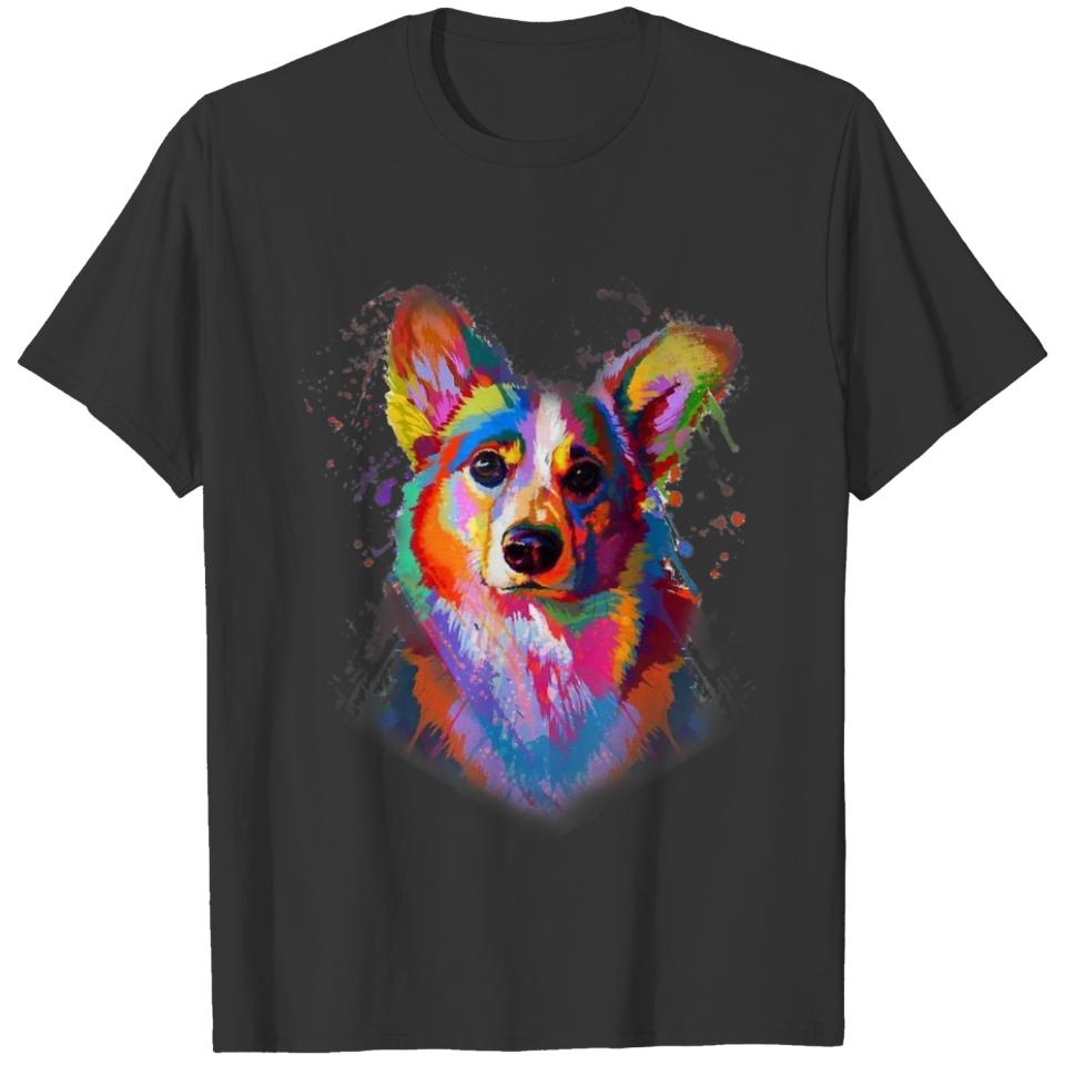 Corgi Artistic Funny Dog Corgi Watercolor T Shirt T-shirt